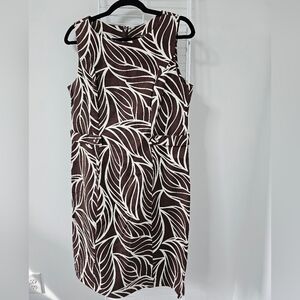 George Brown and White Sheath Midi Dress